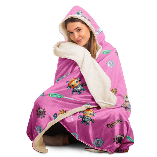 Robot Hooded Blanket - AOP  copy