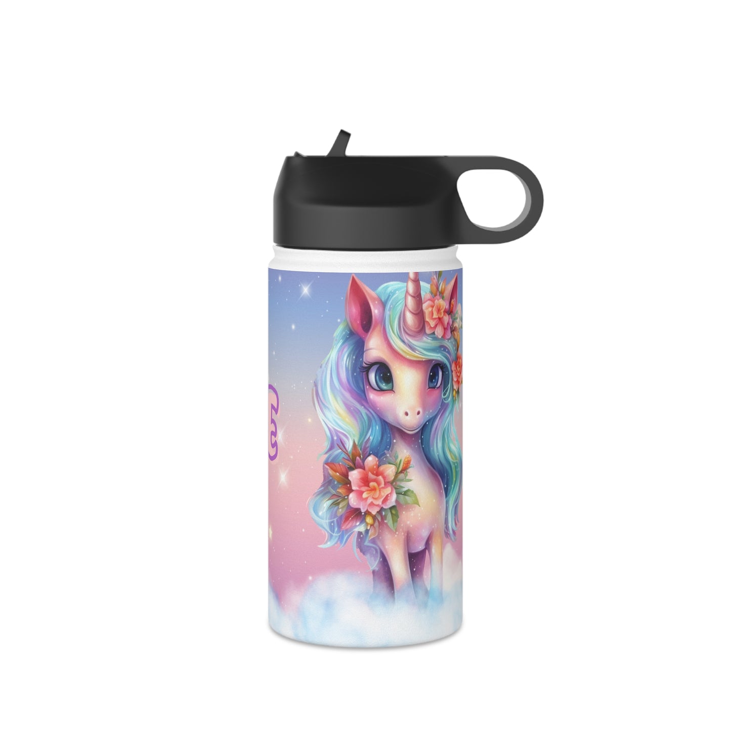Stainless Steel Water Bottle - Rainbow Unicorn