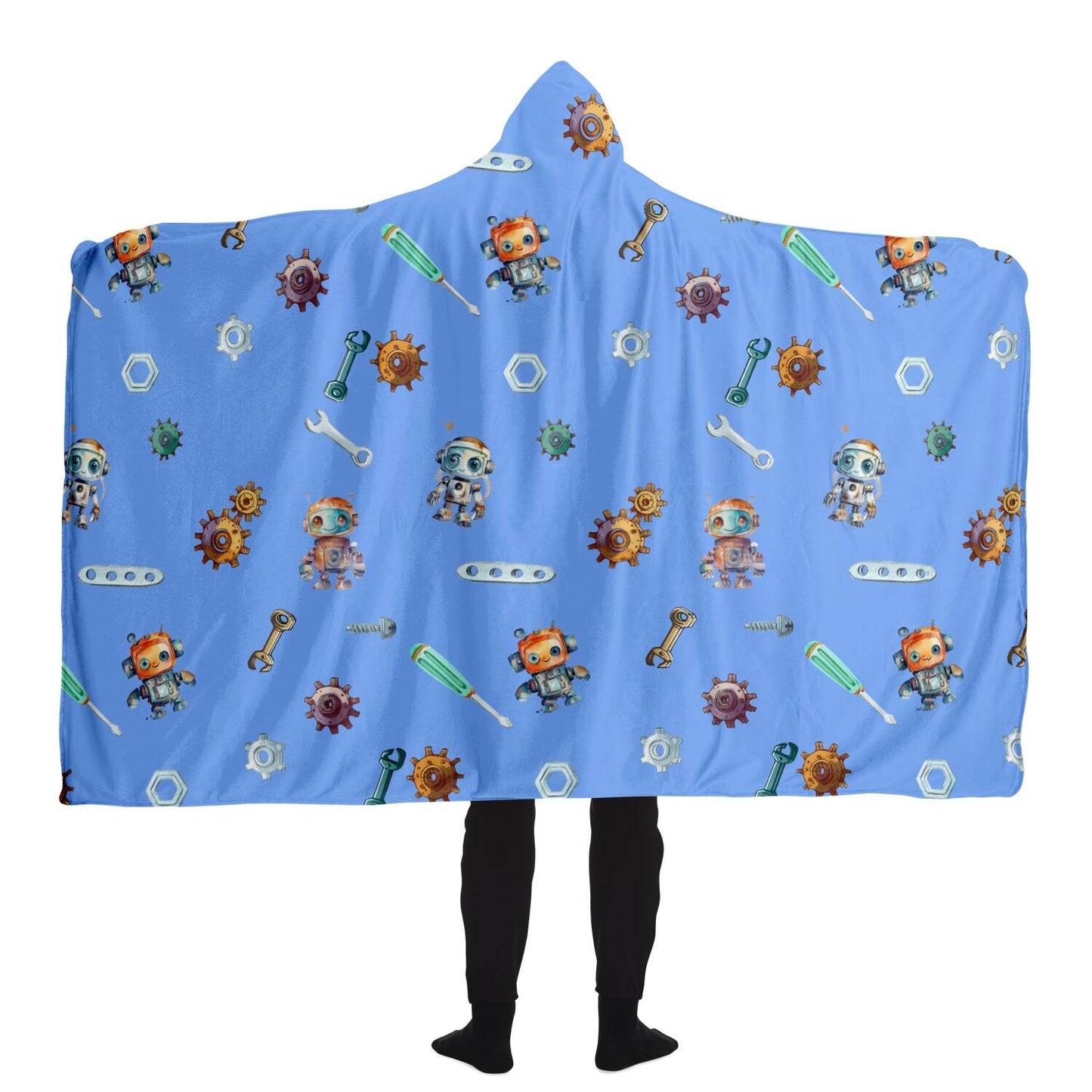 Robot Hooded Blanket - AOP copy