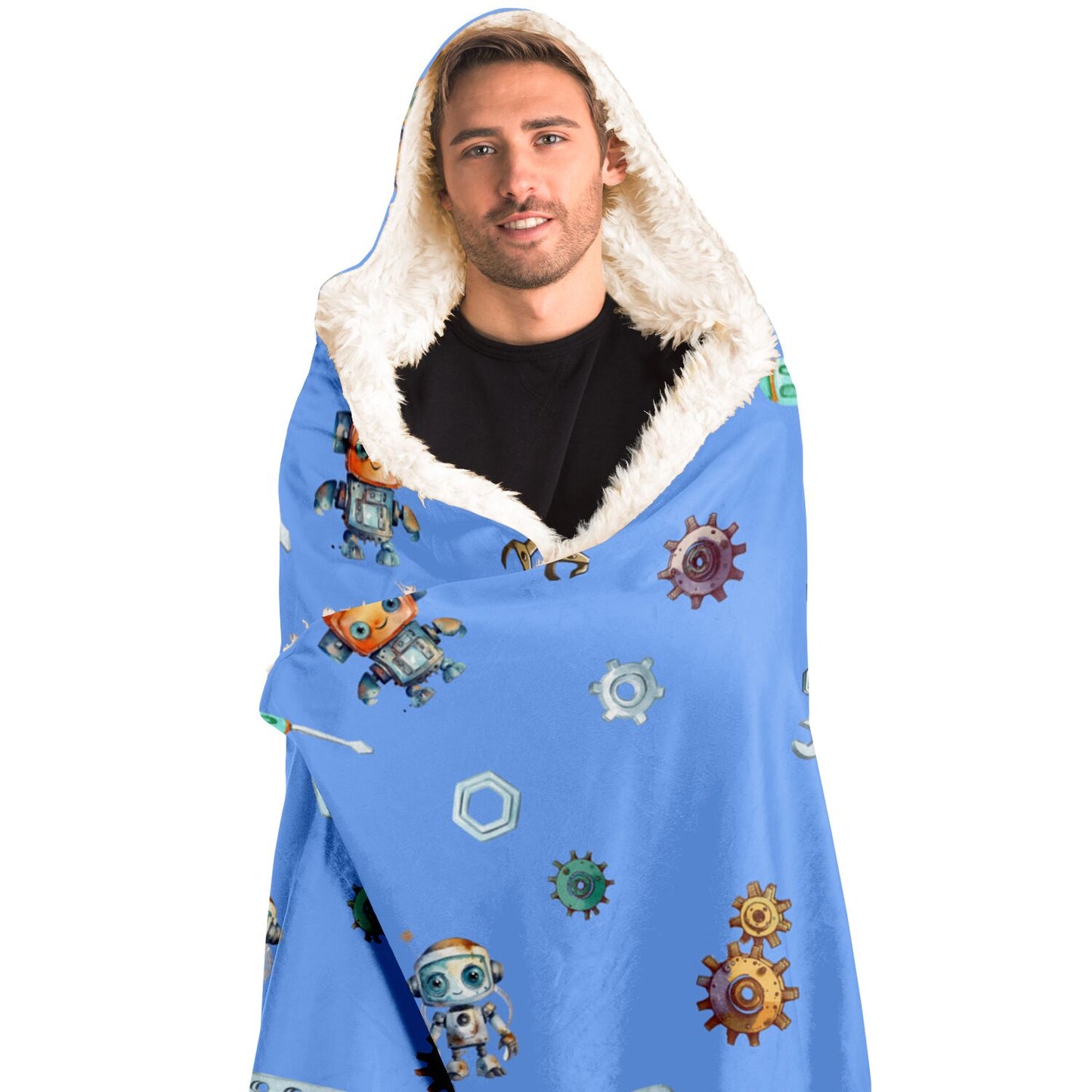 Robot Hooded Blanket - AOP copy