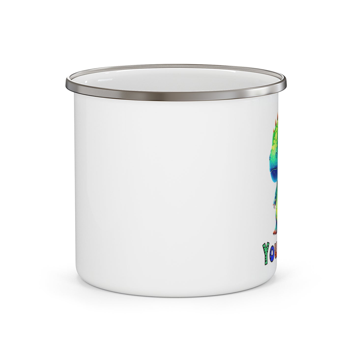 Enamel Camping Mug - Rainbow Dinosaur