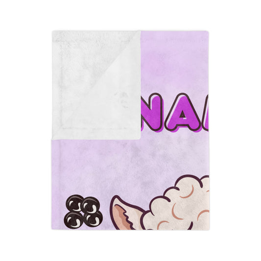 Personalized Velveteen Minky Blanket - Sheep Drinking Boba