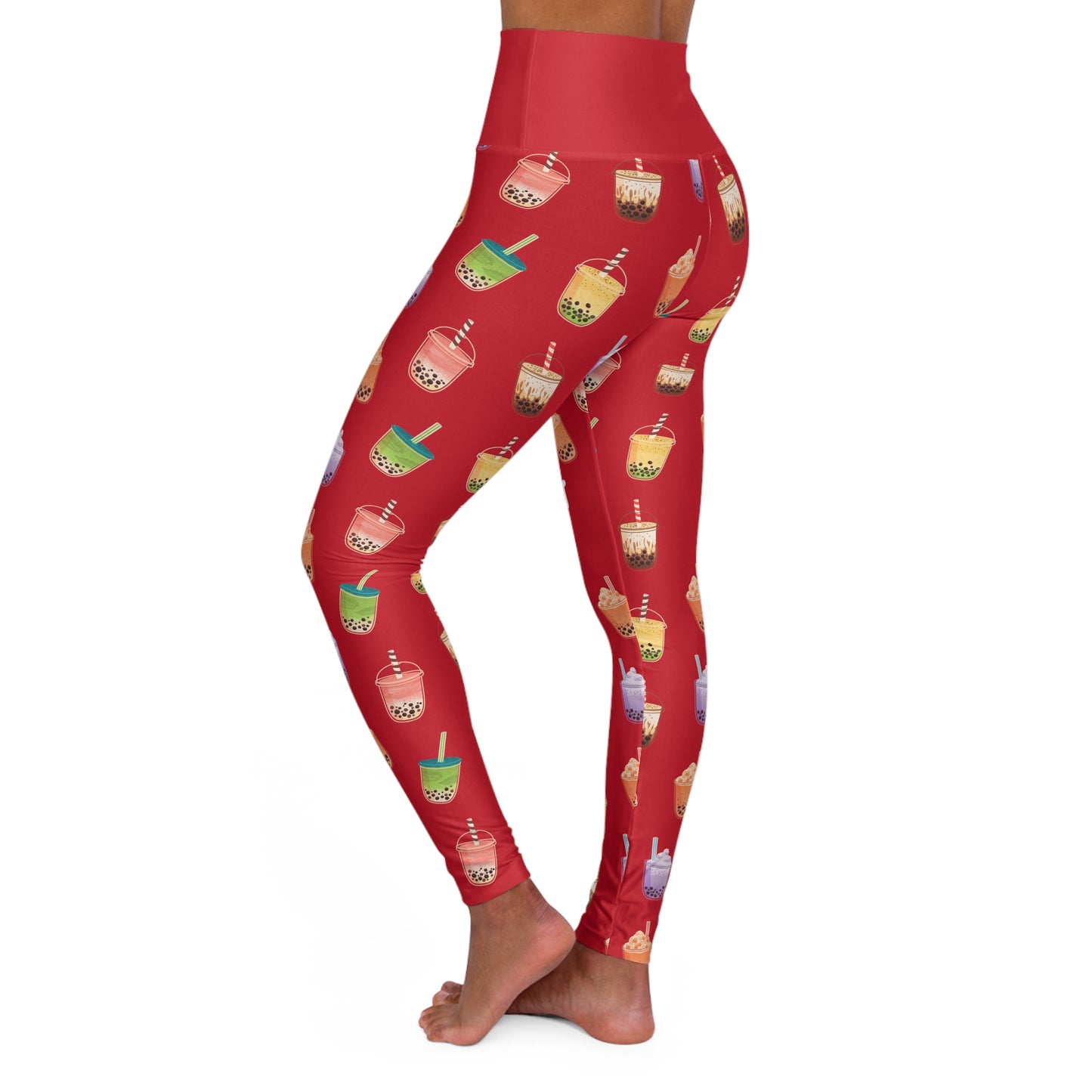 High Waisted Yoga Leggings - Will Squat for Boba