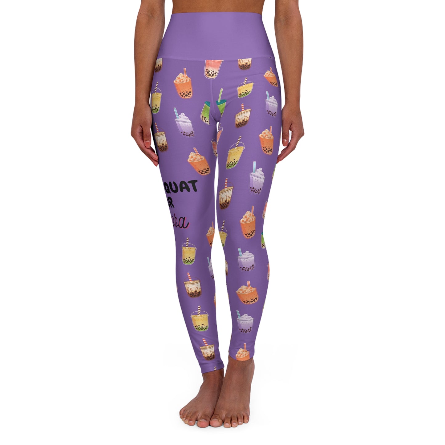 High Waisted Yoga Leggings - Will Squat for Boba