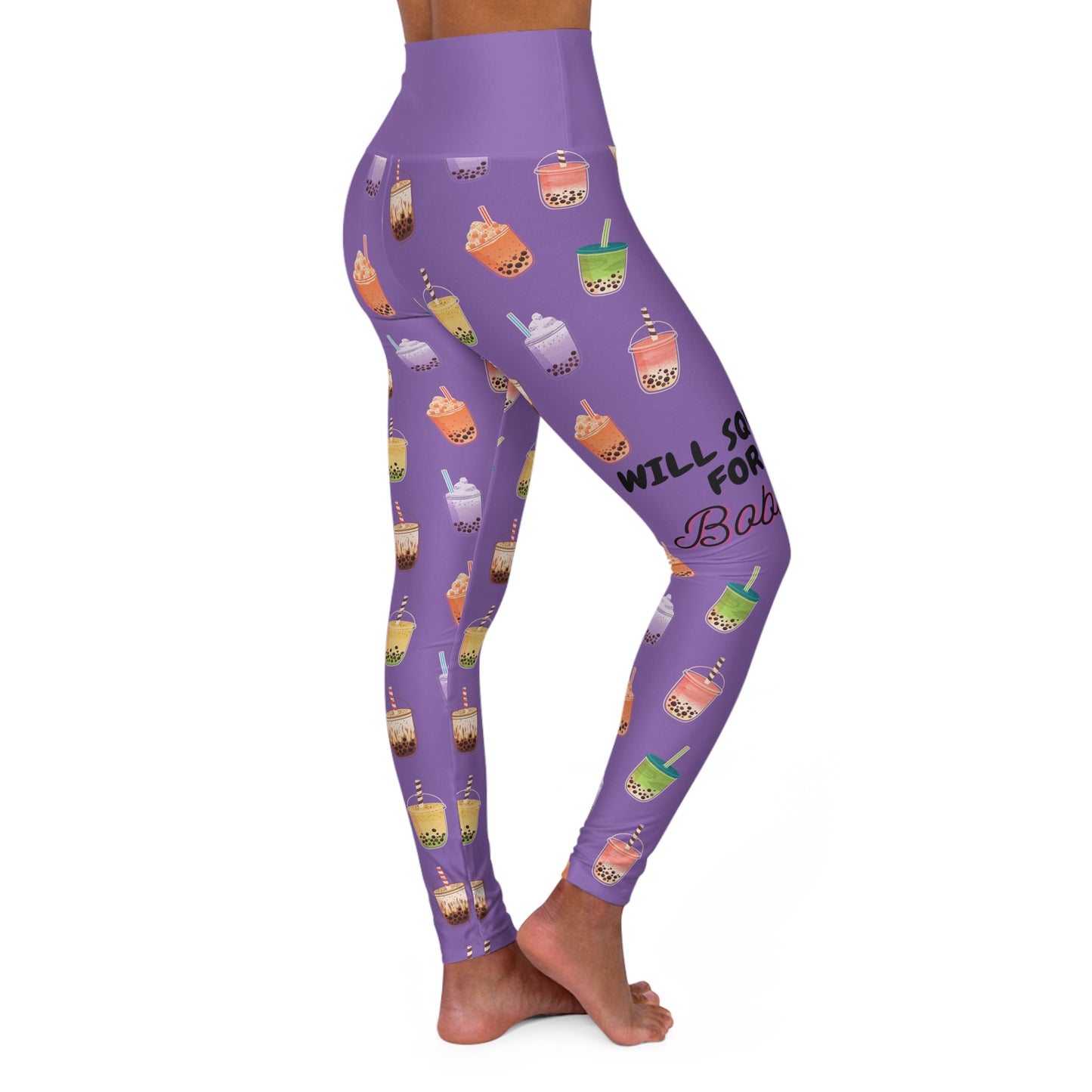 High Waisted Yoga Leggings - Will Squat for Boba